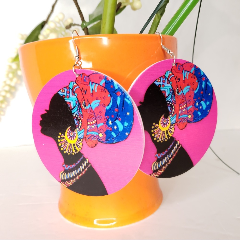 New Large African Queen Boho Chic Dangle Earrings